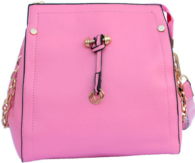 

Fashion Freak Girls Pink PU Sling Bag