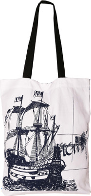 

Bag Factory Women Casual White Canvas Tote
