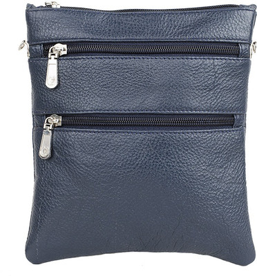 

LeWIS Women Casual Blue Genuine Leather Sling Bag