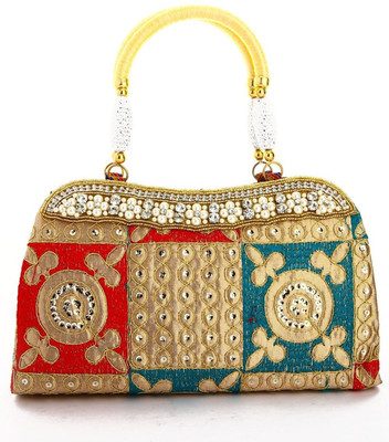 

Creative India Exports Women Evening/Party Multicolor Silk Hand-held Bag