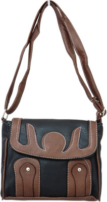 

Heels & Handles Women Casual Black PU Sling Bag