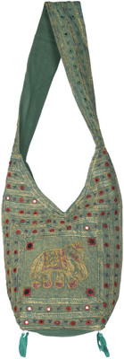 

Rajrang Women Casual Green Cotton Sling Bag