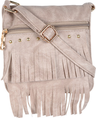 

Kleio Women Casual Beige PU Sling Bag