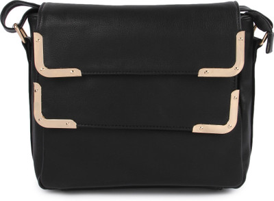 

Kleio Women Casual Black PU Sling Bag