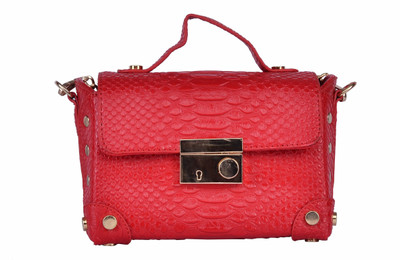 

Peaubella Women Casual Red Leatherette Sling Bag