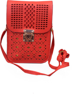 

shoppers planet Girls Casual Red PU Sling Bag
