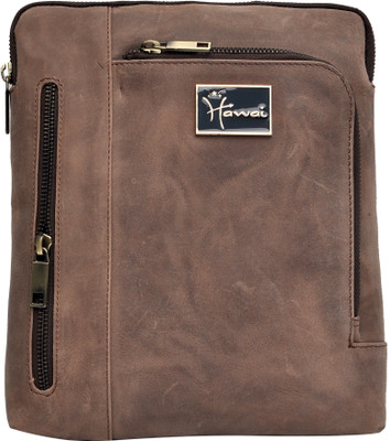 

Hawai Men & Women Formal Brown Genuine Leather Sling Bag