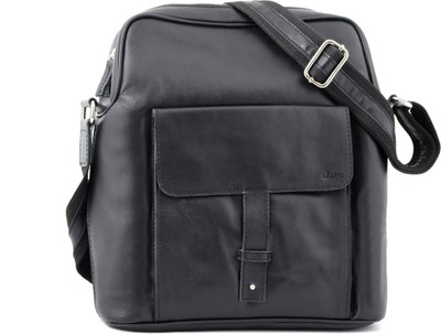 

tZaro Men Casual Black Genuine Leather Sling Bag