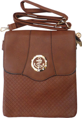 

Bhamini Women Brown PU Sling Bag