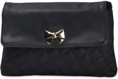 

Kleio Women Evening/Party Black PU Sling Bag