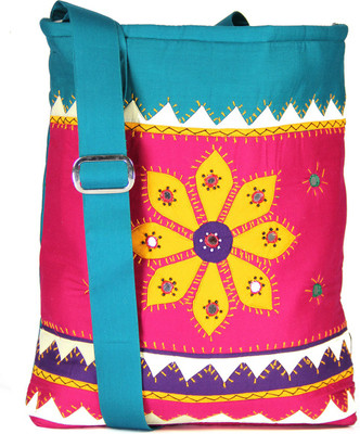 

Womens Cottage Girls Casual Multicolor Cotton Sling Bag