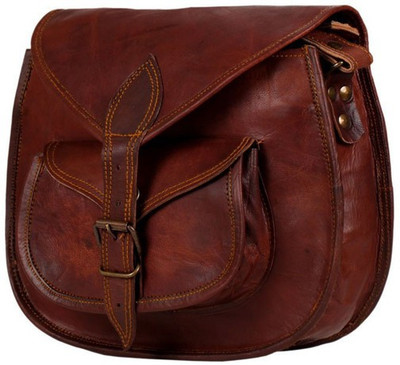 

ALBORZ Women Casual Brown Genuine Leather Sling Bag