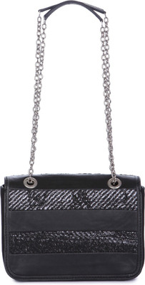 

Matchbox Maison Women Evening/Party Black Genuine Leather Sling Bag