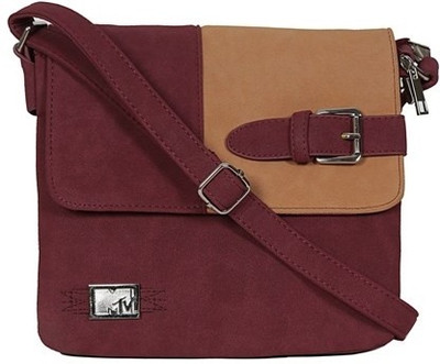 

MTV Women Brown PU Sling Bag