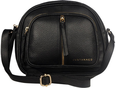 

Justanned Women Formal Black Genuine Leather Sling Bag