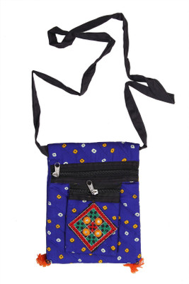 

KAJCI Women Casual Blue Cotton Sling Bag