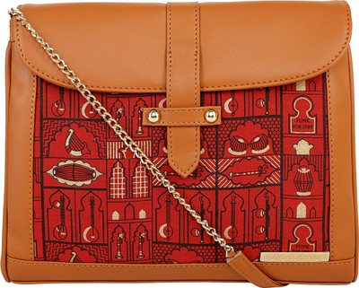 

FUNK FOR HIRE Women Casual Red Leatherette Sling Bag