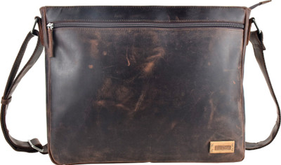

Le Craf Men & Women Casual Brown Genuine Leather Messenger Bag