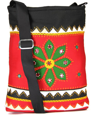 

Womens Cottage Girls Casual Multicolor Cotton Sling Bag