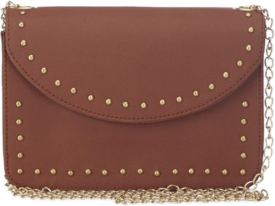 

Amperstyle Women Evening/Party Brown PU Sling Bag