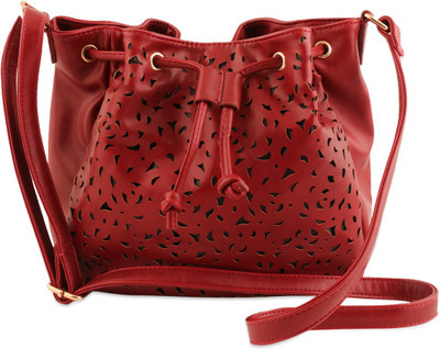 

Addons Women Casual Red PU Sling Bag