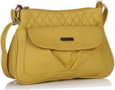 

Peperone Women Casual Yellow PU Sling Bag