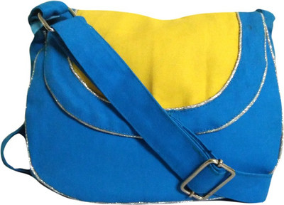 

Fly Angels Women Casual Blue Canvas Sling Bag