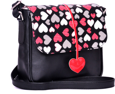 

Berrypeckers Girls Casual Black PU Sling Bag