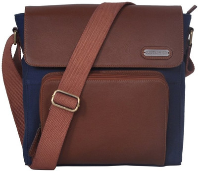

Justanned Men Casual Tan Canvas Sling Bag