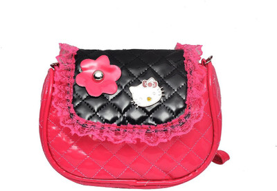 

Hawai Girls Casual Pink, Black PU Sling Bag, Black;pink