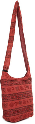 

Kraftrush Women Red Cotton Sling Bag