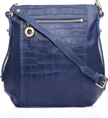 Hidesign Women Formal Blue Genuine Leather Sling Bag