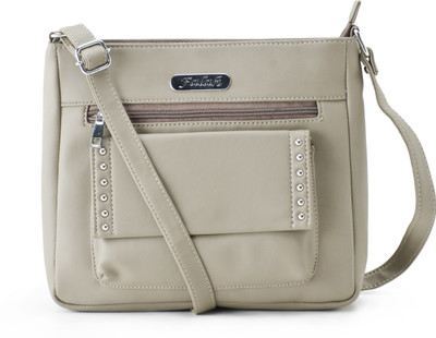 

Falah Bag Works Women Casual Beige PU Sling Bag