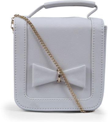 

Bagstopia Women White PU Sling Bag