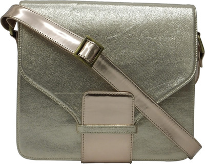 

Zaera Women Casual Gold PU Sling Bag