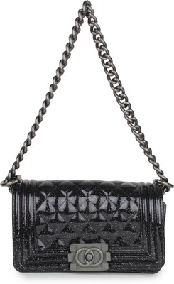 

Amatra Women Evening/Party Black Silicon Sling Bag