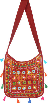 

Rajrang Women Casual Maroon Cotton Sling Bag