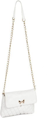 

Ayeshu Women Evening/Party White PU Sling Bag