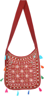 

Rajrang Women Casual Red Cotton Sling Bag
