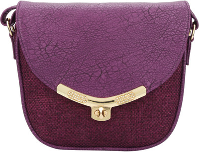 

The Peacock Craft Women Casual Purple Jute Sling Bag