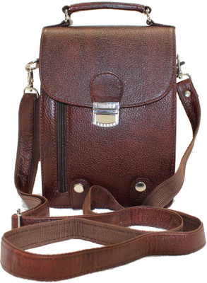 

American-Elm Men Formal Brown Genuine Leather Sling Bag