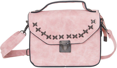 

Peaubella Girls Casual Pink Leatherette Sling Bag