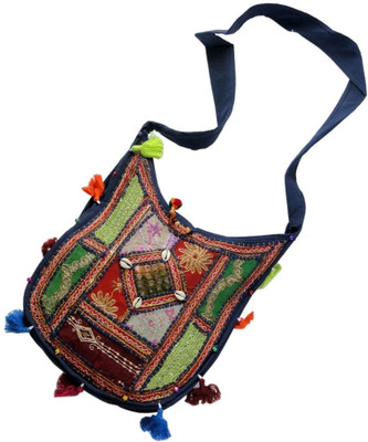 

Little India Women Casual Multicolor Cotton Sling Bag