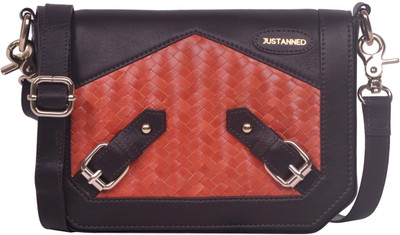 

Justanned Women Casual Grey, Orange Genuine Leather Sling Bag