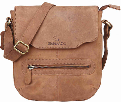 

Leaderachi Men & Women Casual, Formal, Sports Brown Genuine Leather Sling Bag