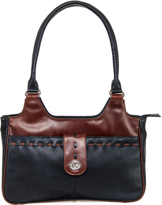 

Goodwill Leather Art Shoulder Bag(Black, Brown)