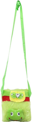 

Heels & Handles Girls Casual Green Felt Sling Bag