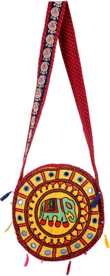 

Rajrang Women Casual Yellow Cotton Sling Bag