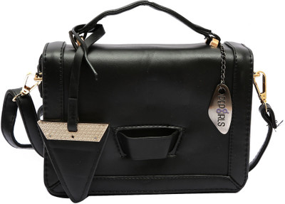 

Pepgirls Girls Casual Black Leatherette Sling Bag