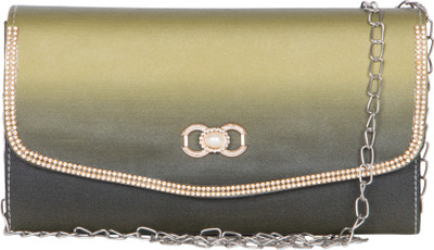 

MTE Girls Evening/Party Green Leatherette Sling Bag